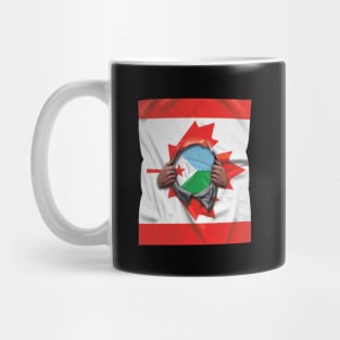 Djibouti Flag Canadian Flag Ripped - Gift for Djiboutian From Djibouti Mug